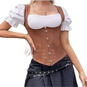 Alivila.Y Fashion Corset Womens Faux Leather Steampunk Corsets Victorian Bustier